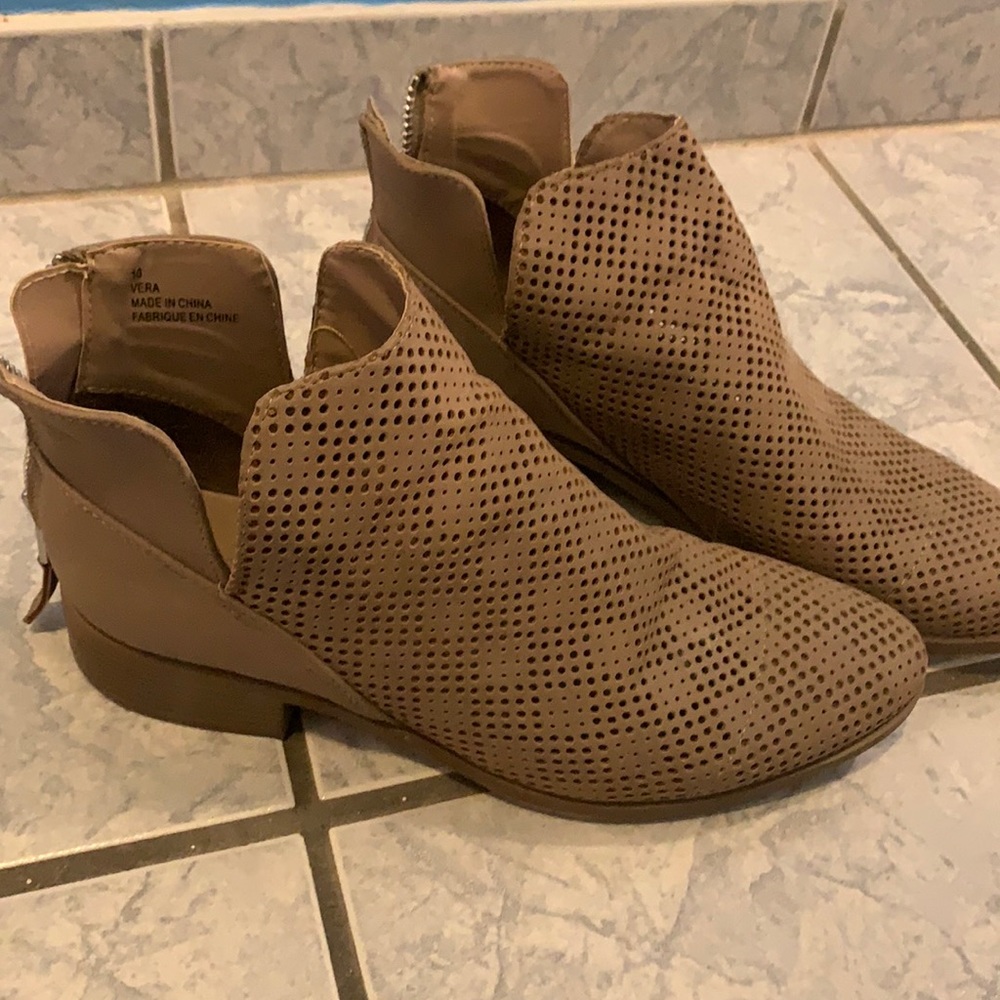 Taupe booties. Size 10
